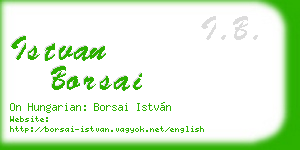 istvan borsai business card